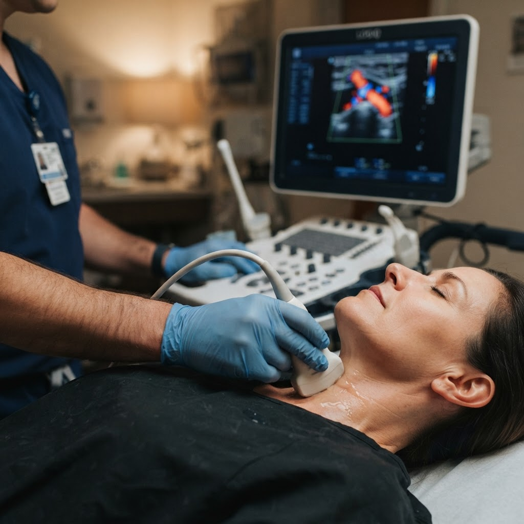 Estudio Doppler vascular con ecógrafo