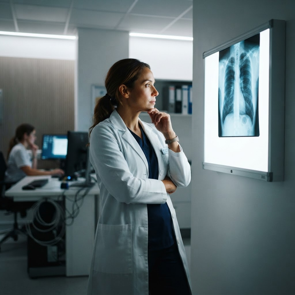 Equipo de radiografía en una sala de imagen
